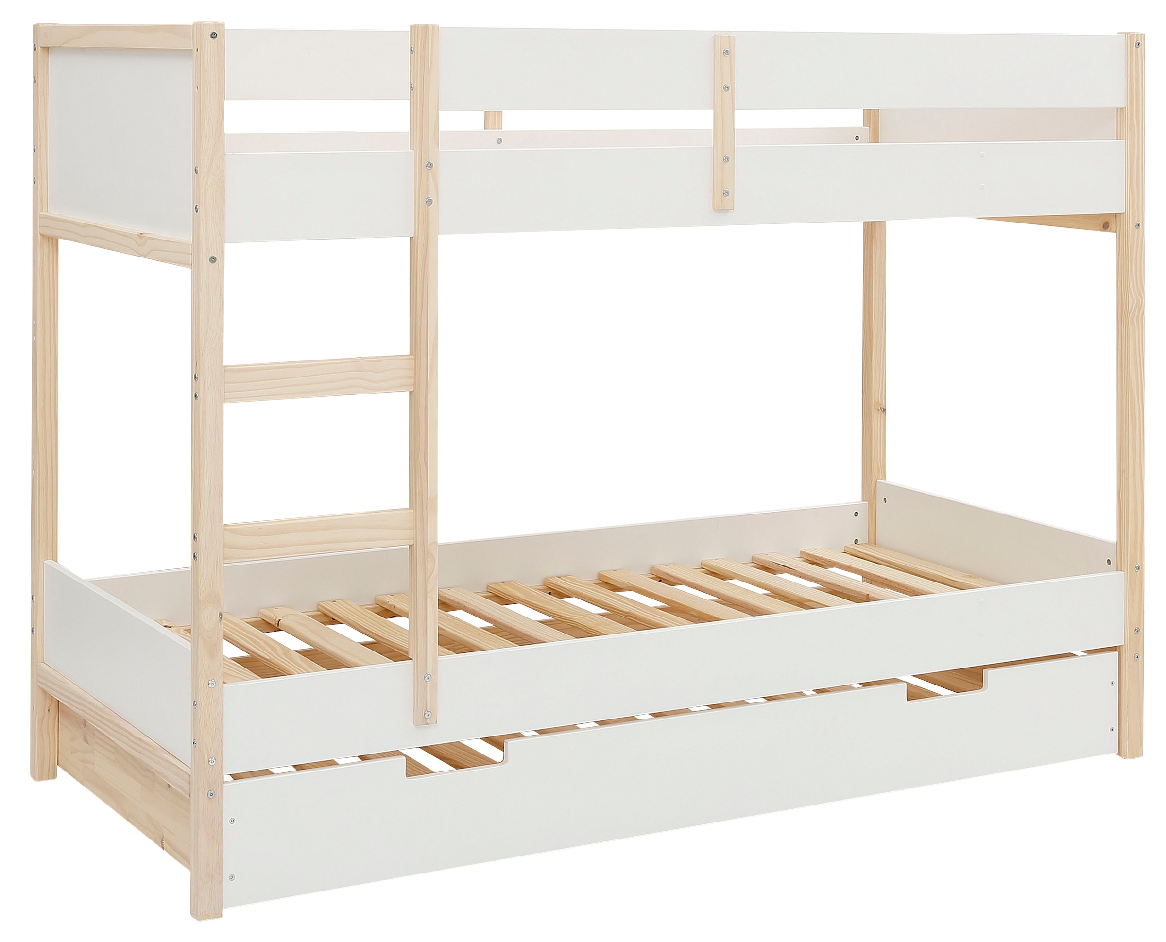 Lüttenhütt Etagenbett »Janne« Kiefernholz, Etagenbett, inklusive Holzleiter, Liegefläche 90x200 cm