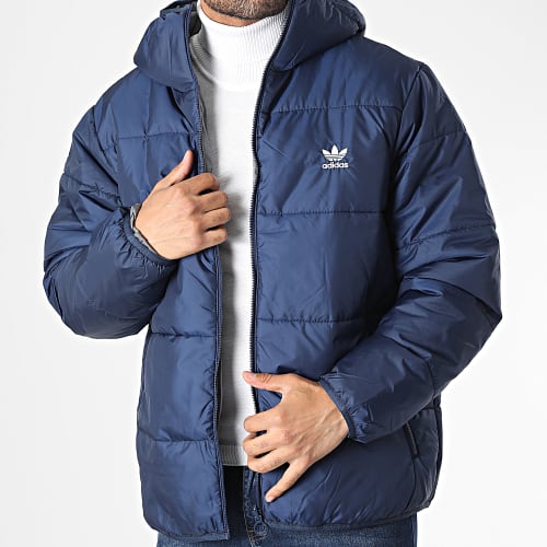 Doudoune Capuche Réversible HM2462 Bleu Marine Gris
