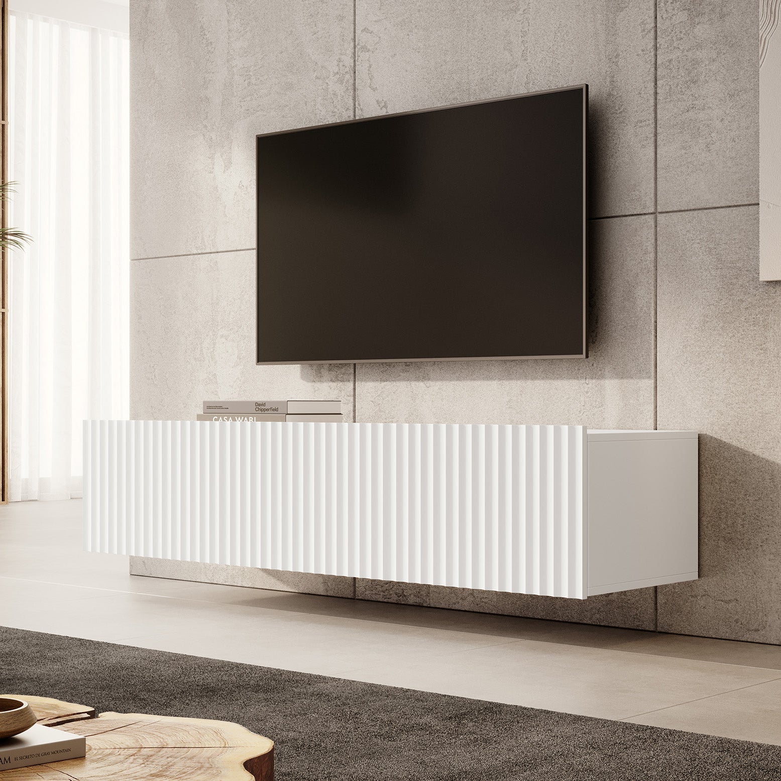 Pepinos - TV-Meubel - Wit - 150x42x33 cm