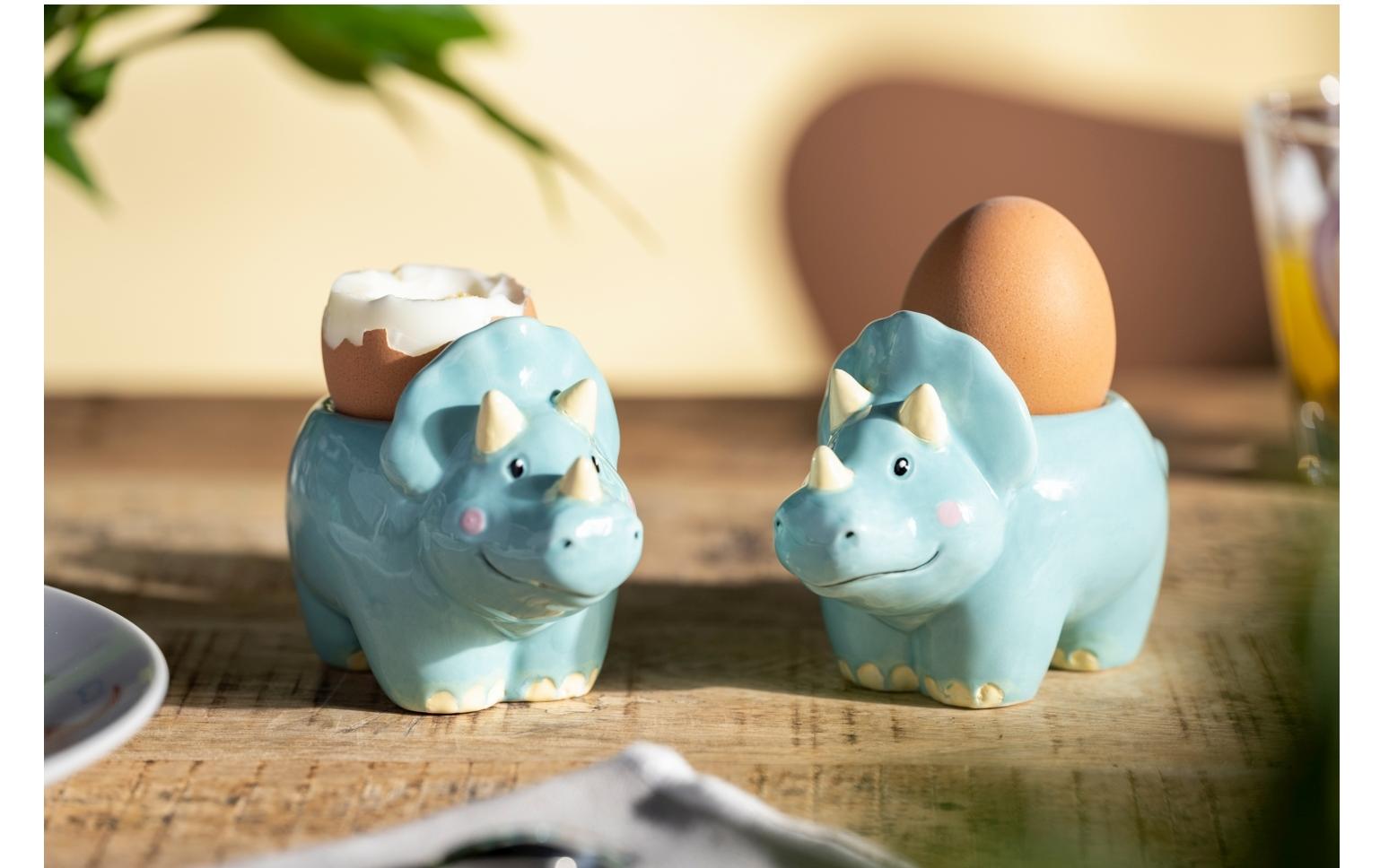 Kindereierbecher Avventura Dinosaurier, HellblauEierbecher für Kinder