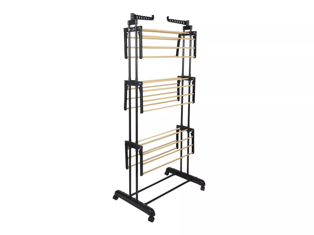 Etendoir Effet Bois 3 Etages 73x64x173cm