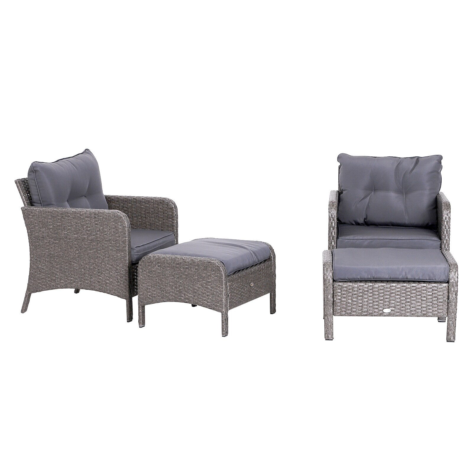 Outsunny Rattan Sofagarnitur als 5-teiliges Set dunkelgrau