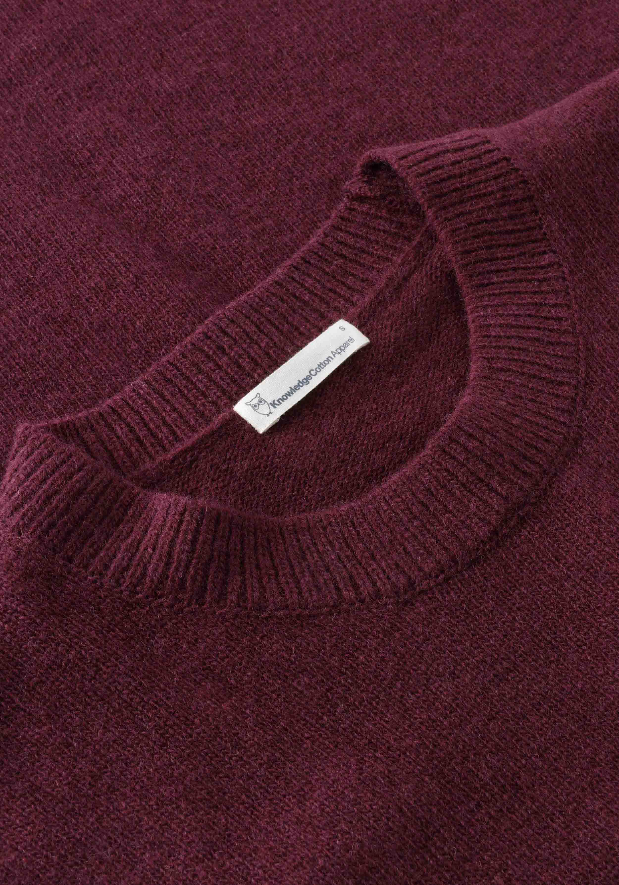 Knowledge Cotton Apparel Strickpullover Lambswool Crew Neck Knit Fig