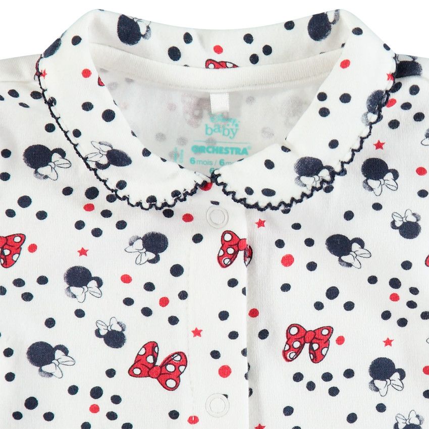 Body manches longues imprimé Minnie Disney all-over - Ecru