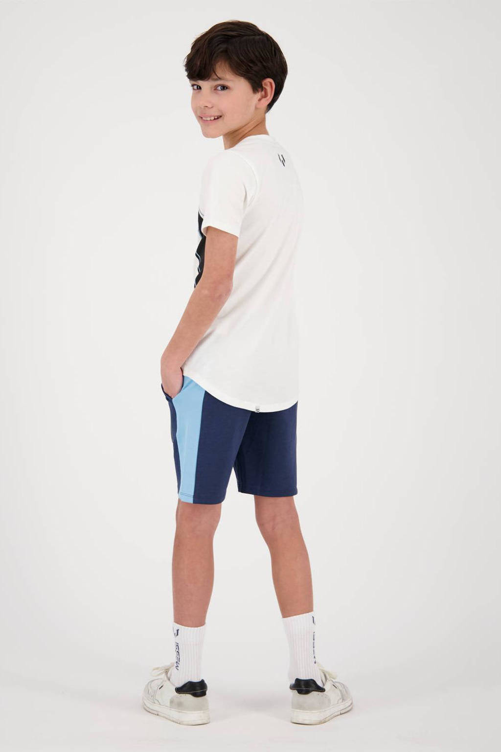 Vingino T-shirt Huaco met logo wit/donkerblauw