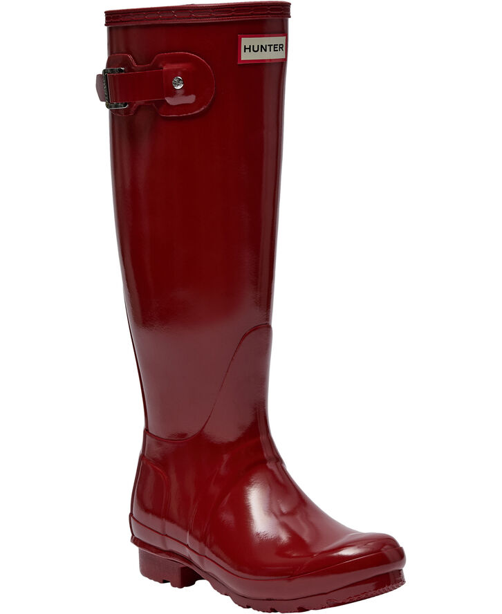 Hunter WOMENS ORIGINAL TALL GLOSS BOOT Military red