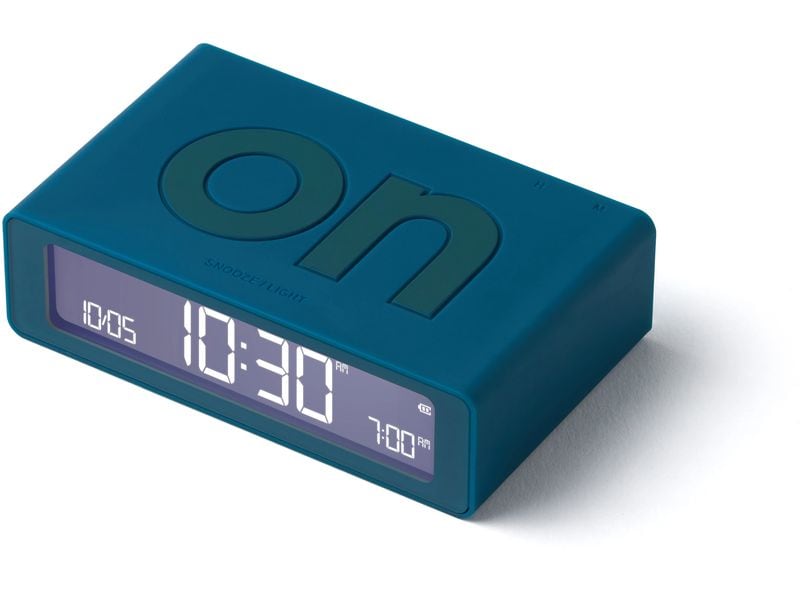Lexon Digitalwecker Flip Mini Duck Blue Mini LCD-Wecker mit Umkehrfunktion (On/Off)