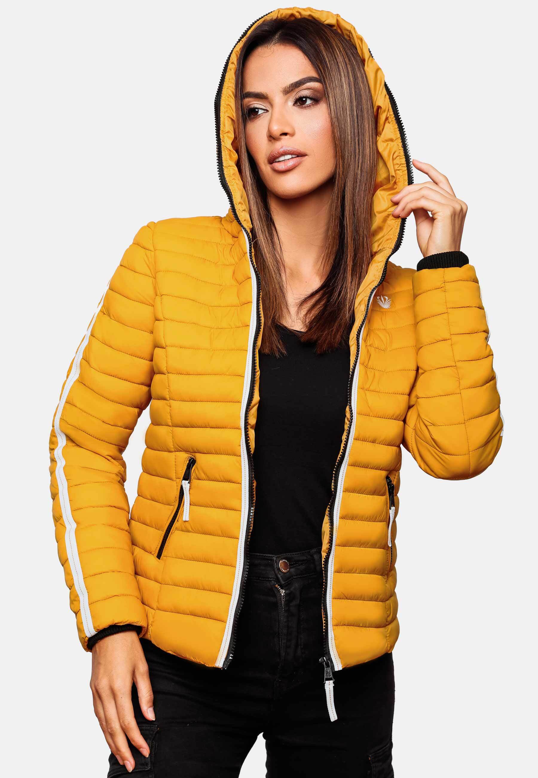 NAVAHOO Damen Steppjacke leichte Übergangsjacke mit Kapuze Kimuk Princess