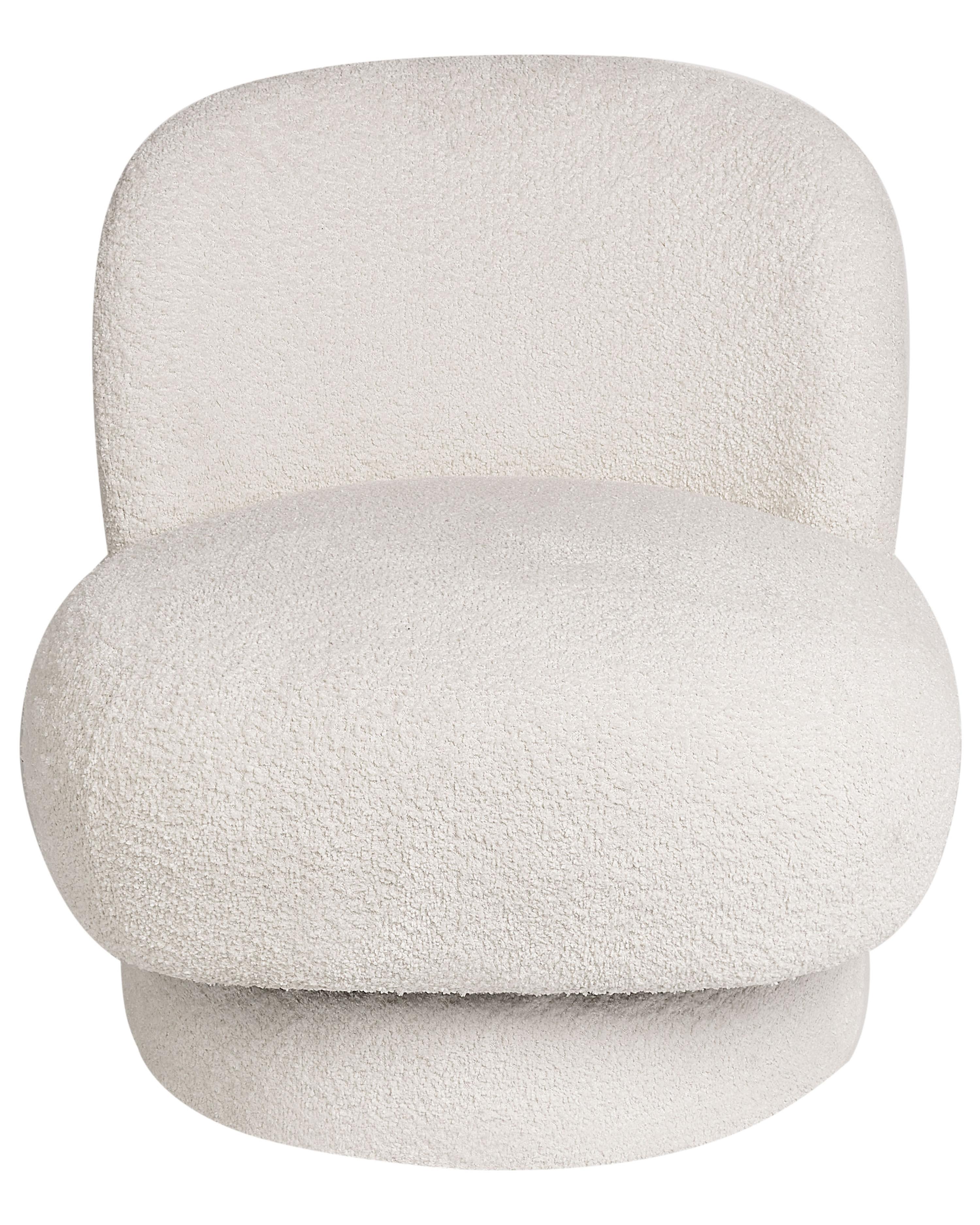 Draaifauteuil AYLO Bouclé Gebroken wit