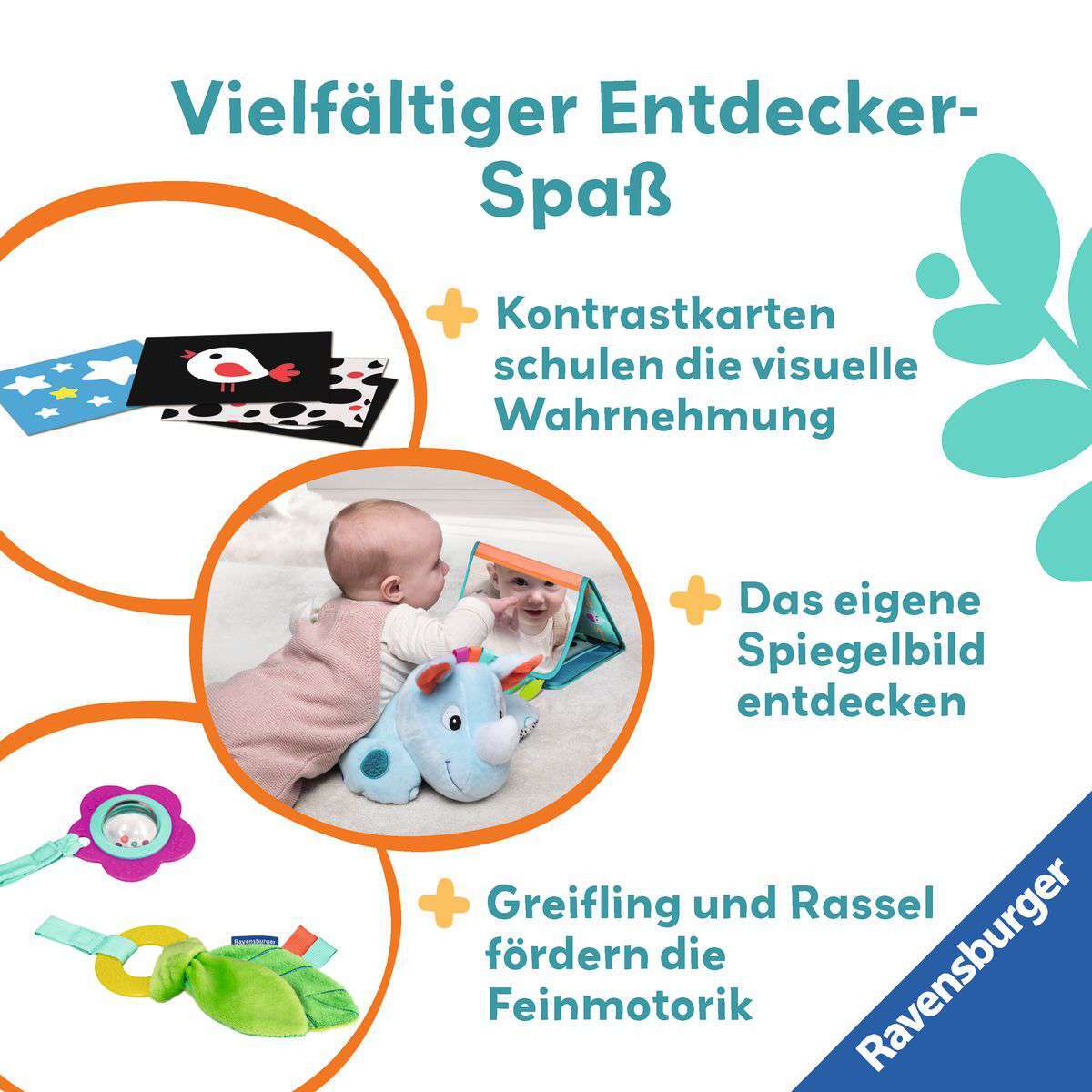 Ravensburger Spiel Play+ Nashorn Spielkissen (für die Bauchlage)