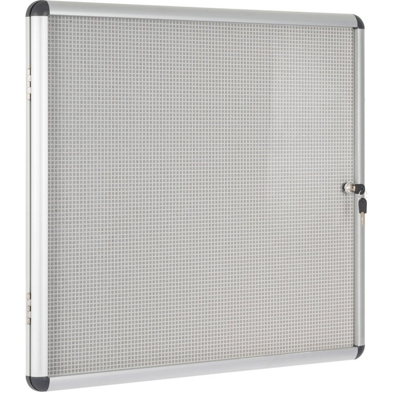 Vitrine intérieure extra plate acier laqué porte battante cadre aluminium Bi-Office Enclore 6 feuilles