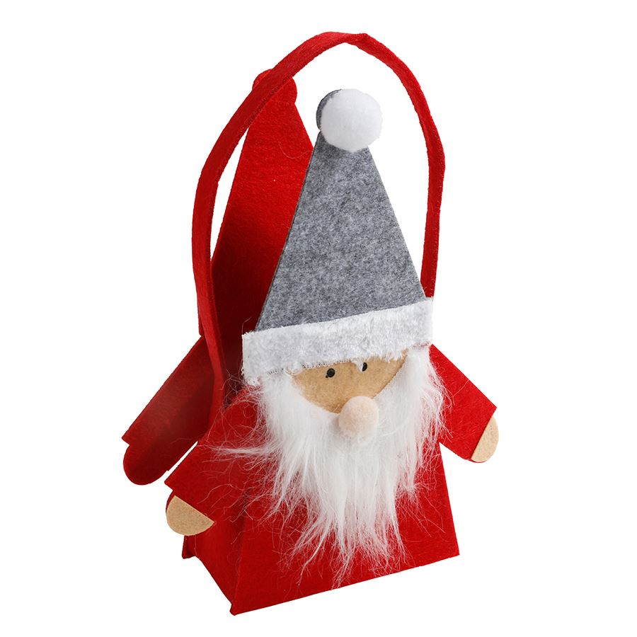 Weihnachtsdeko Filz-Tasche Santa 20x30x7,5cm