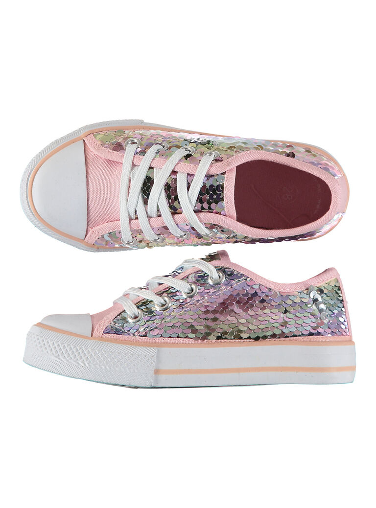 Tennis toile sequins filles