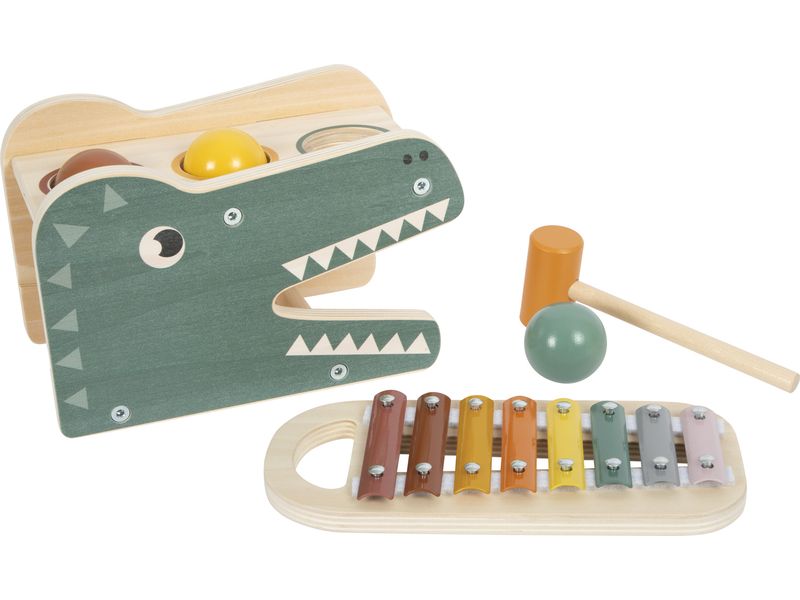 small foot Klopfspiel mit Xylophon «Safari» Holzspielzeug zum Klopfen und Musizieren