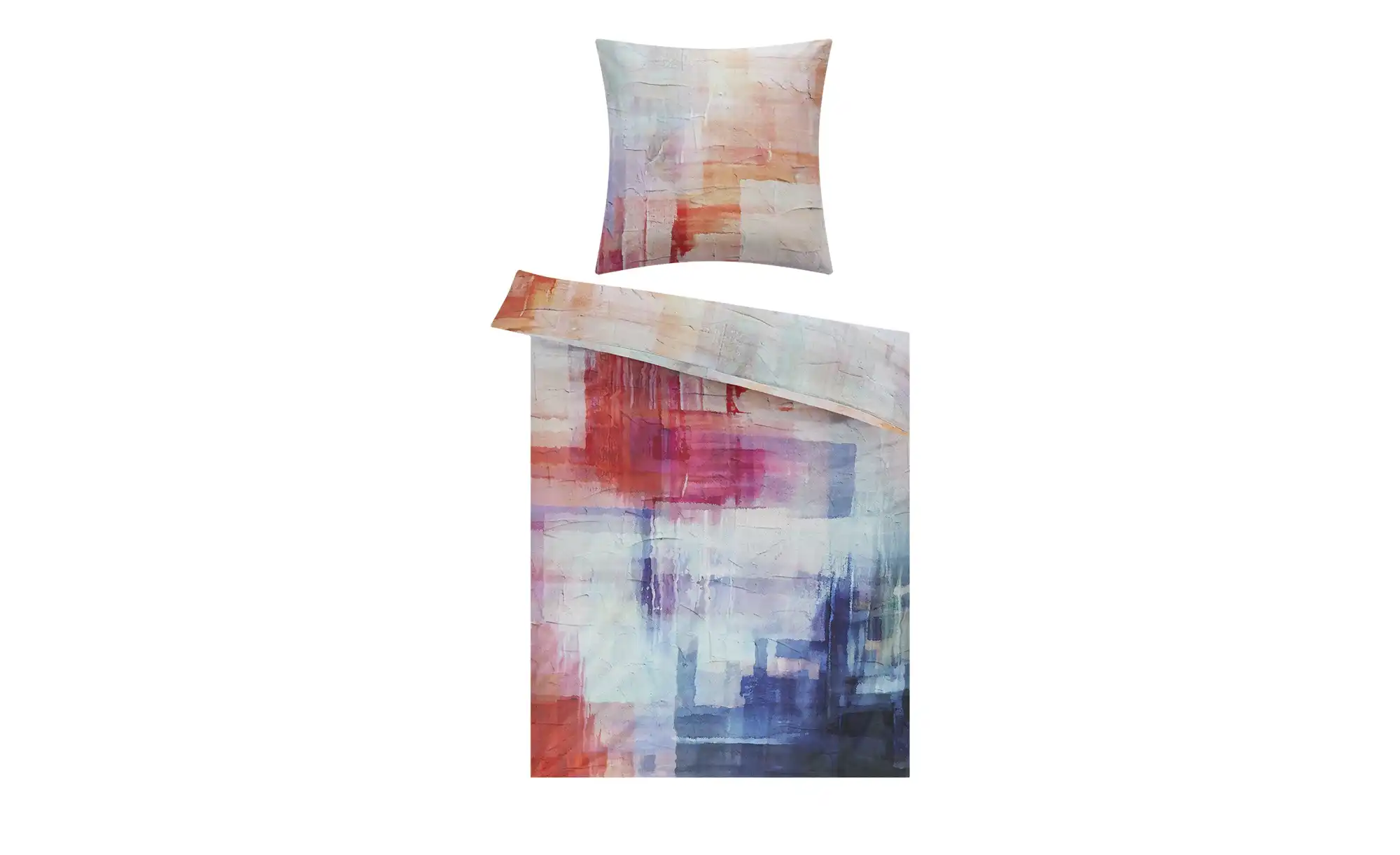 indigo Mako-Satin Bettwäsche Impressionist