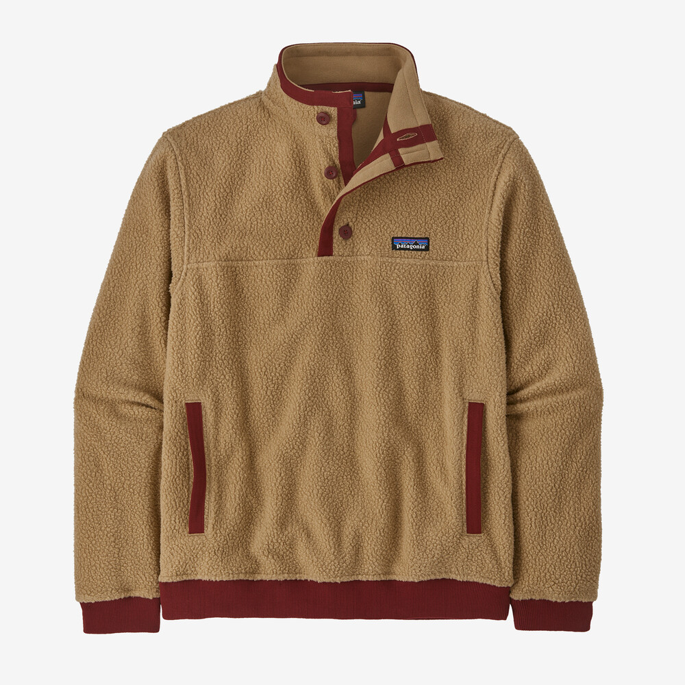Herren-Fleecepullover mit Lammfellfutter und Knöpfen