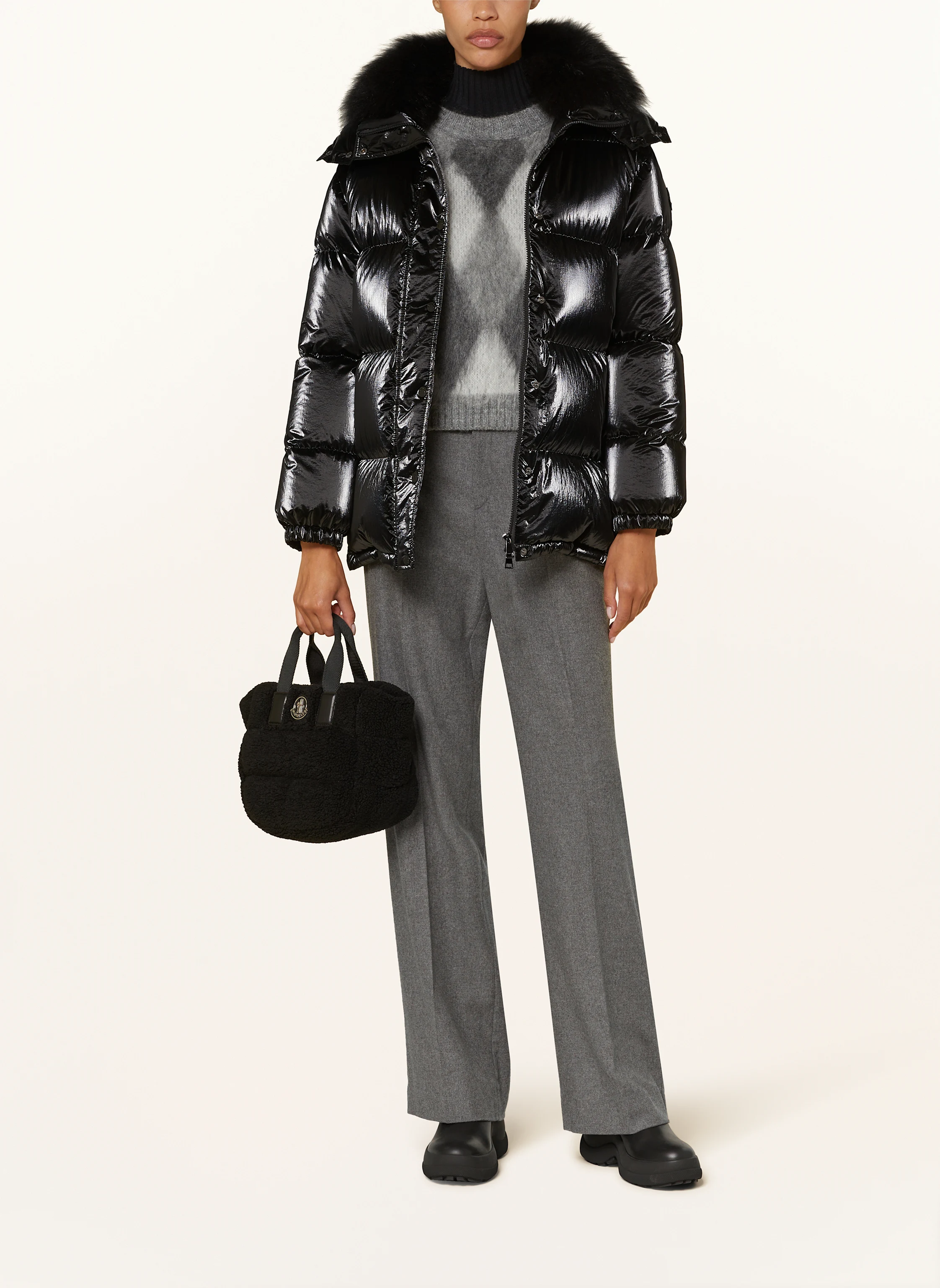 MONCLER Daunenjacke HANAU mit abnehmbarer Kapuze und Kunstfell