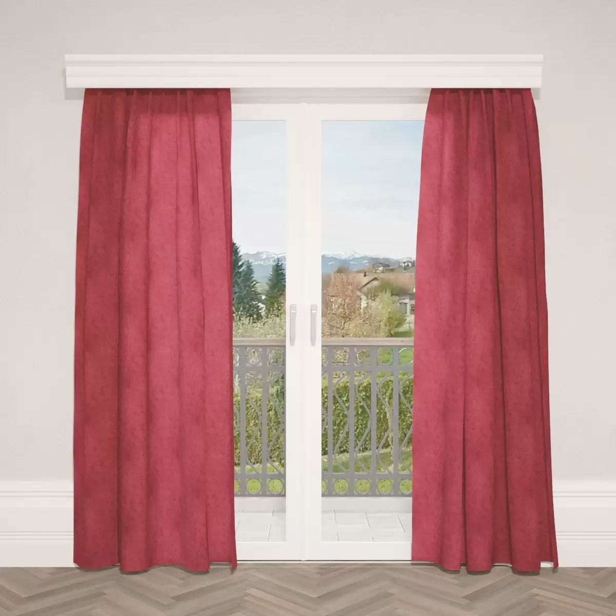 Nachtvorhang Marmor Rot