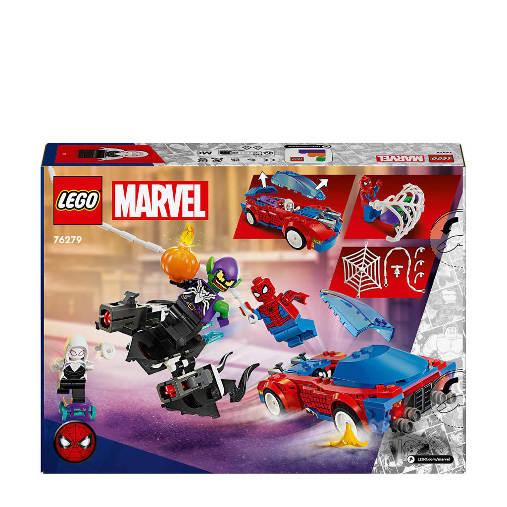 Leuke set en te combineren met andere helden.Marvel Spider-Man racewagen en Venom Green Goblin Bouwbare Spidey Speelgoed Set 76279