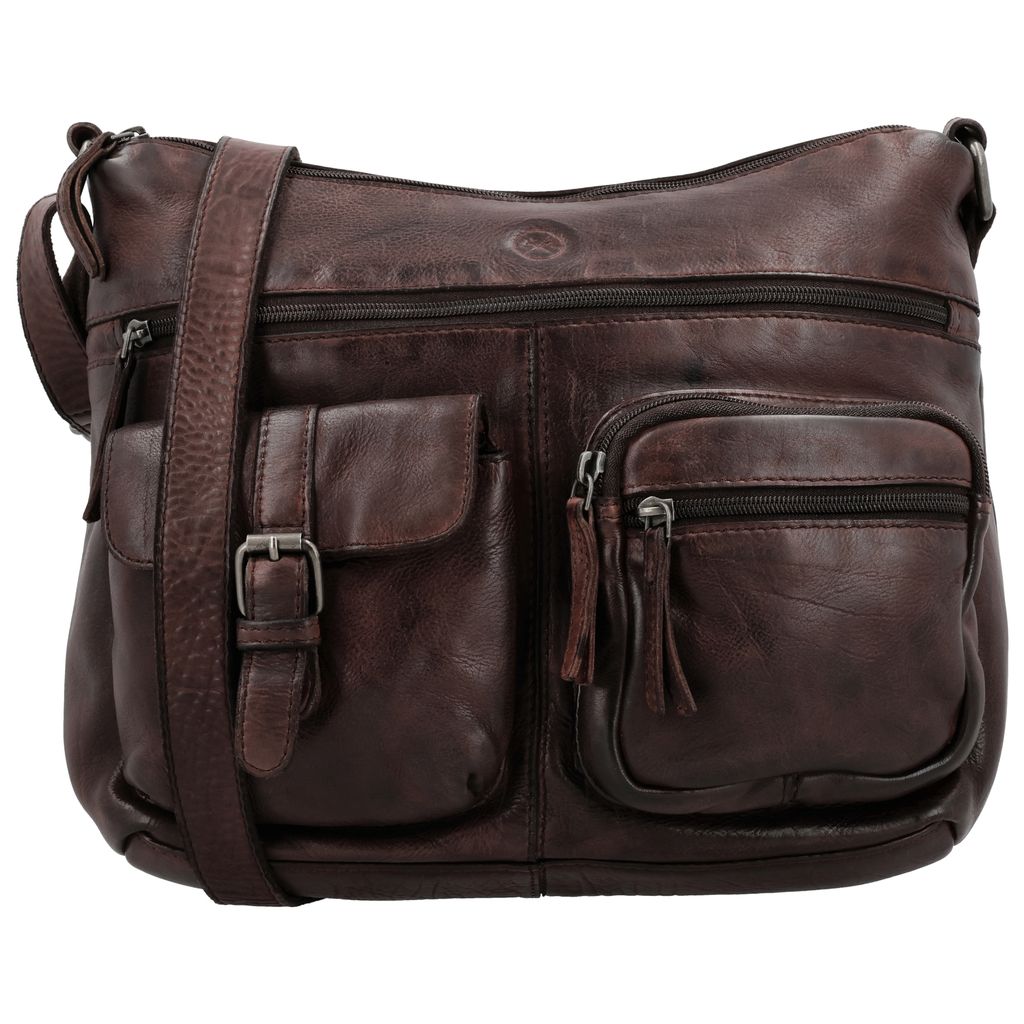 Hide & Stitches Paint Rock Crossbody Tas Donkerbruin