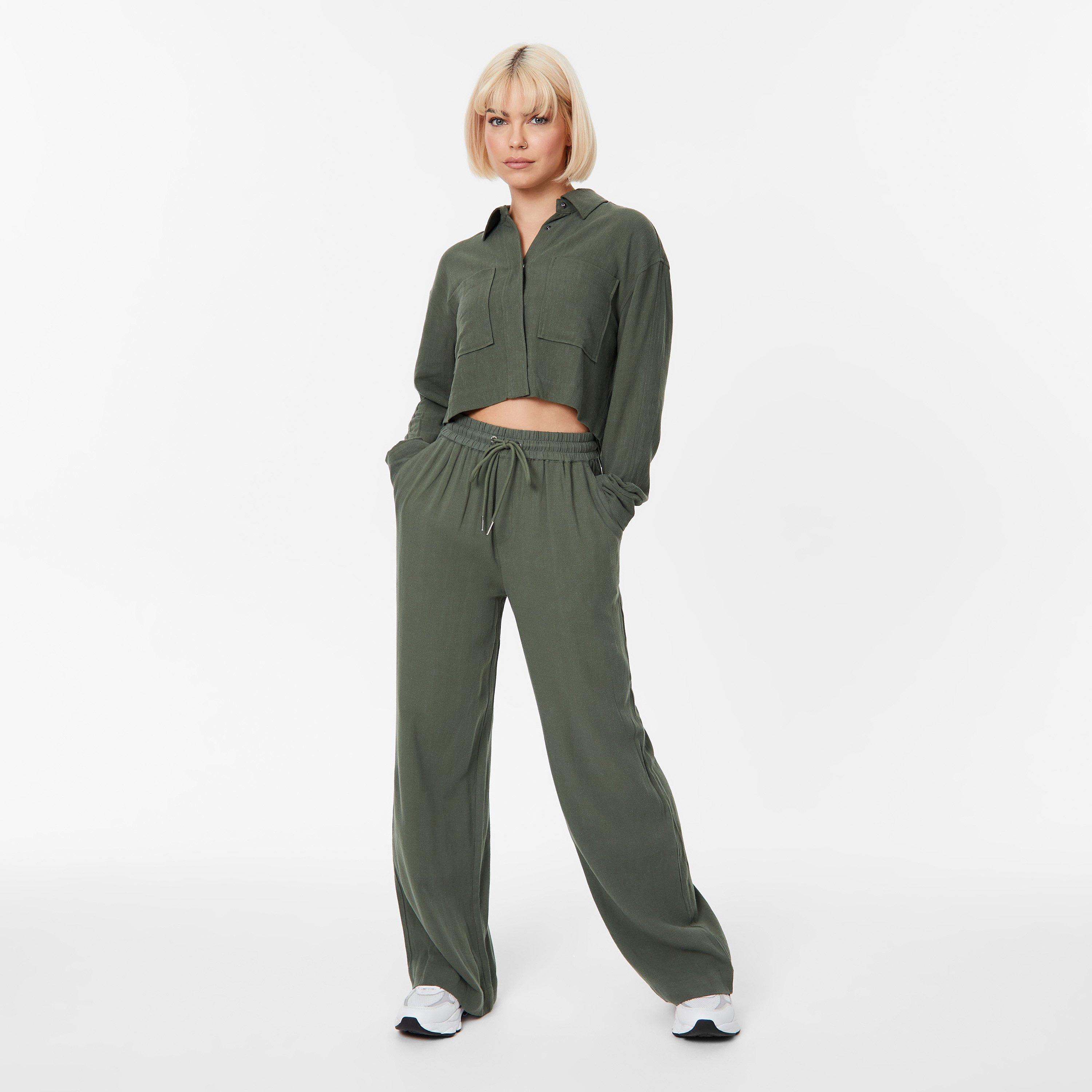 Jack Wills JW Linen Blend Wide Leg Trousers