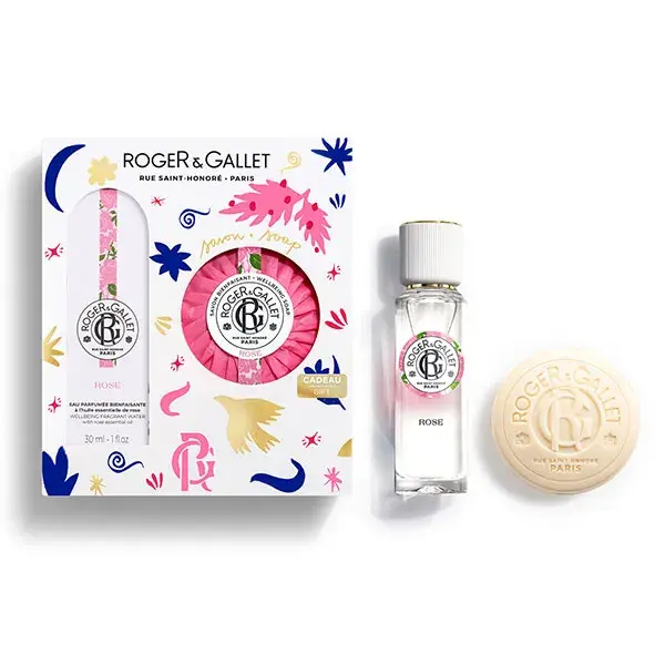 Conjunto de presente Roger & Gallet: Água perfumada de rosas 30ml e sabonete 100g