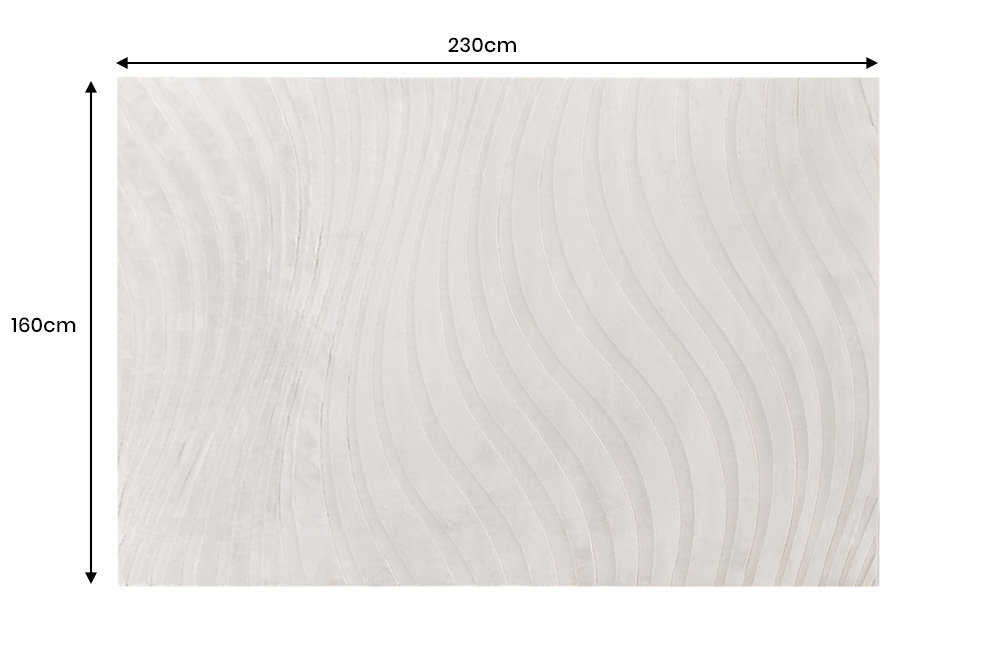 Moderner Teppich WAVE 230x160cm beige Kurzflor Indoor-Teppich Hoch-Tief-Effekt