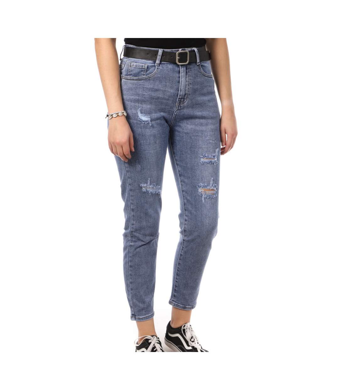 Jean Mom Bleu Femme Monday Premium Fit Dechire