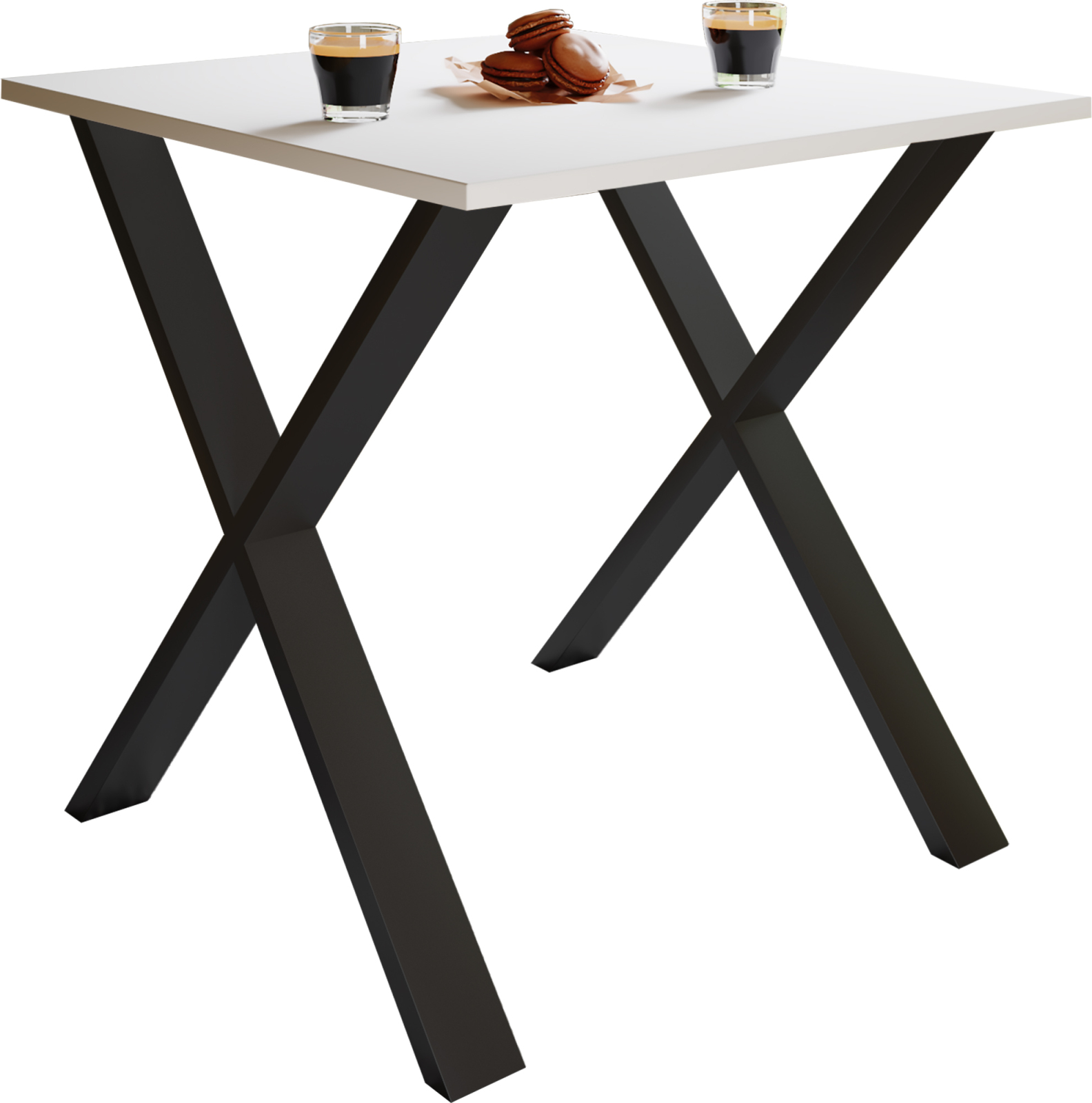 Esstisch XONA - X-Gestell - schwarz - 80 cm breit
