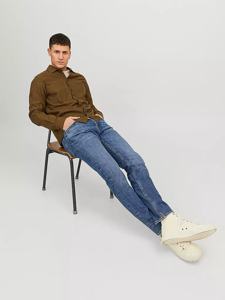 JACK & JONES Jeans Loose Fit JJCHRIS blau