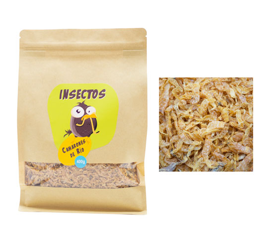 Camarão de rio desidratado 200g – Insetos secos para alimentar tartarugas, peixes e pássaros – Alimento complementar rico em proteínas