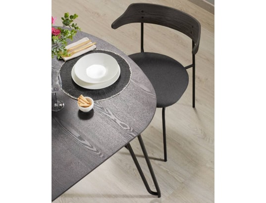 LF - Table de salle à manger Norfort ovale noire 170/320 x 100 cm