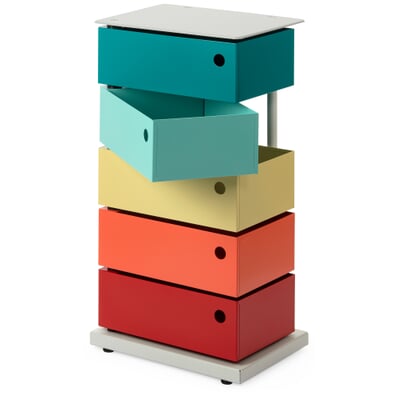 Drehladen-Container Stahlblech 5-fach Polychrom Dario