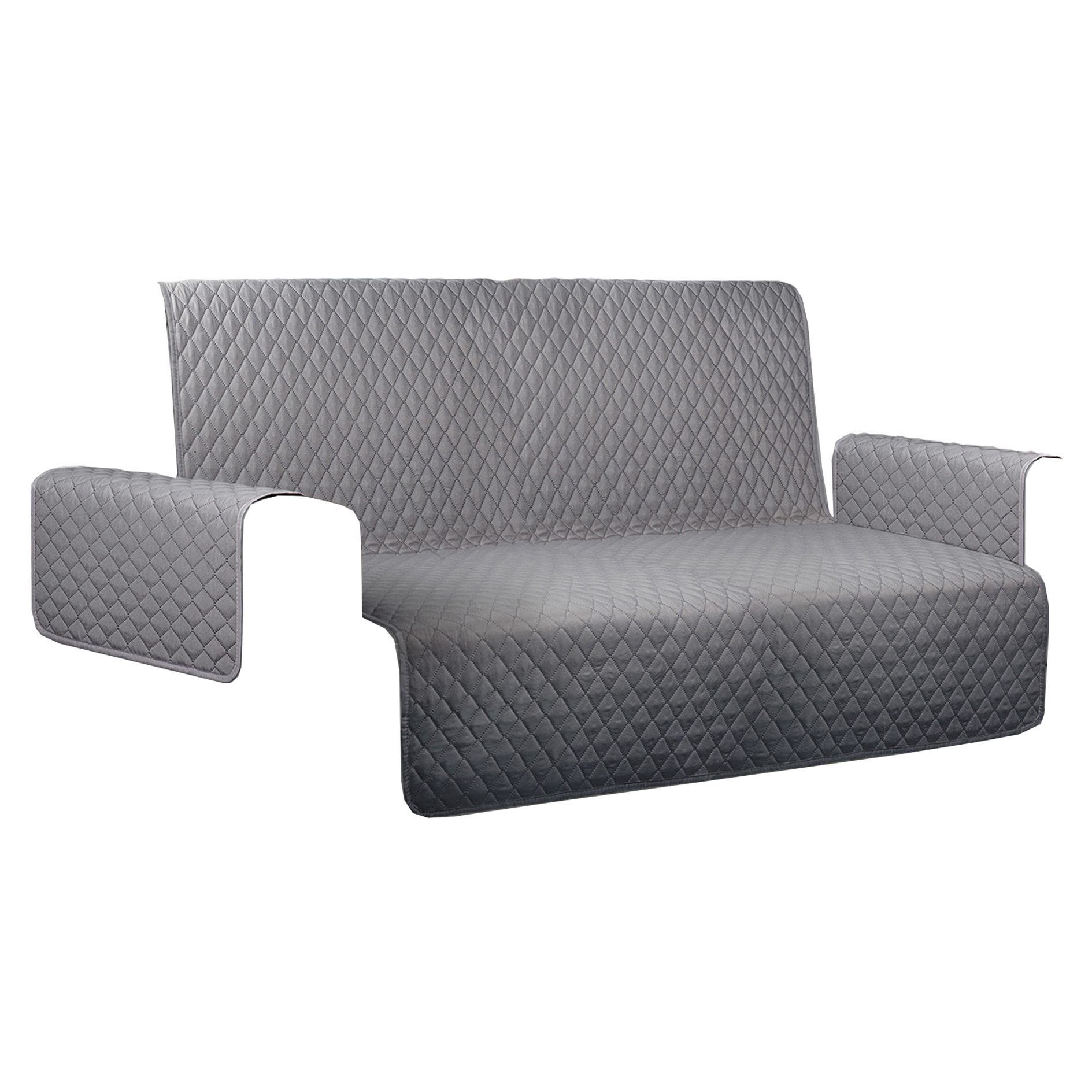 Sofaschoner - anthrazit-silber - wendbar