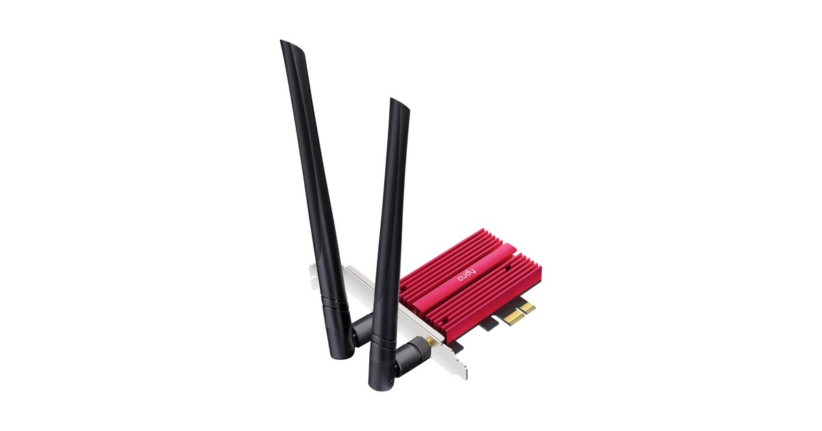 CudyAX5400 Wi-Fi 6E Bluetooth 5.3 PCI-E wlan adapter  (Rood)