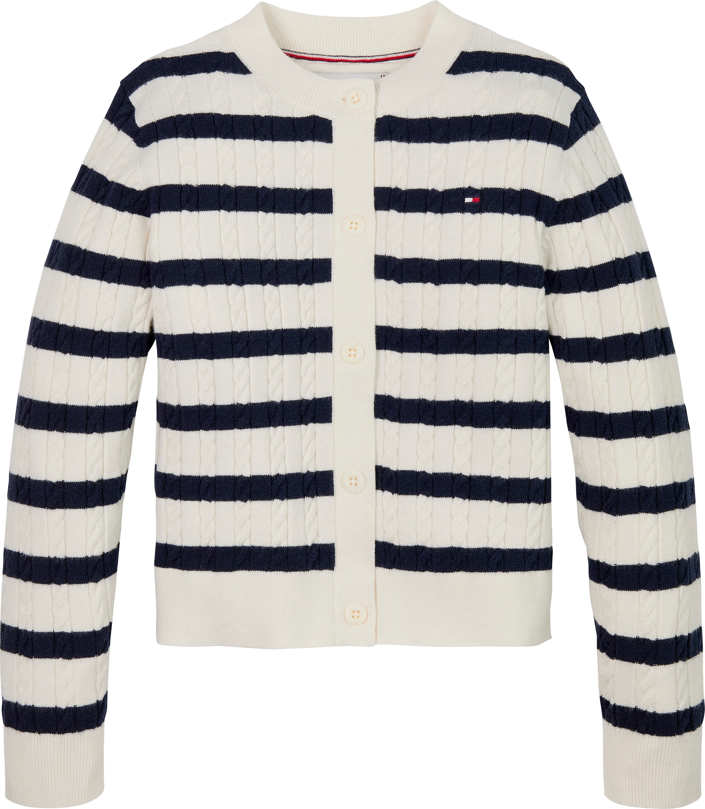 Tommy Hilfiger Strickjacke »MINI CABLE CARDIGAN« mit kleinem Zopfmuster