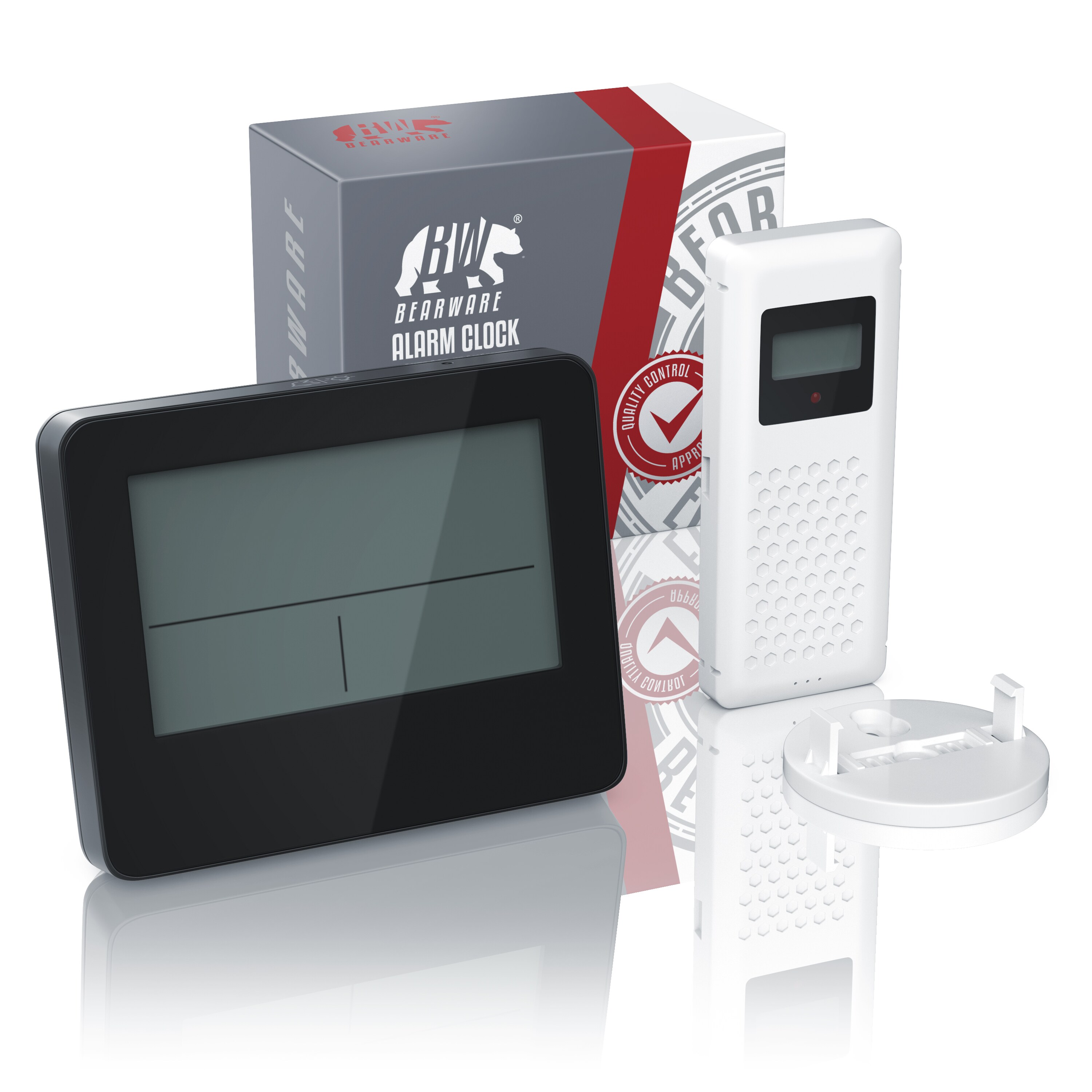 BEARWARE Wetterstation mit Außensensor, Funk, Multifunktion, Funkuhr mit DCF-Signal, LCD-Display