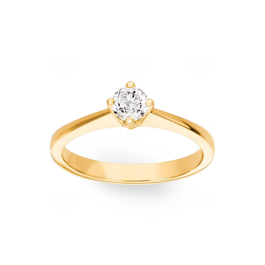 Verlobungsring 750/18 K Gelbgold mit Diamant 0.41 ct H/si