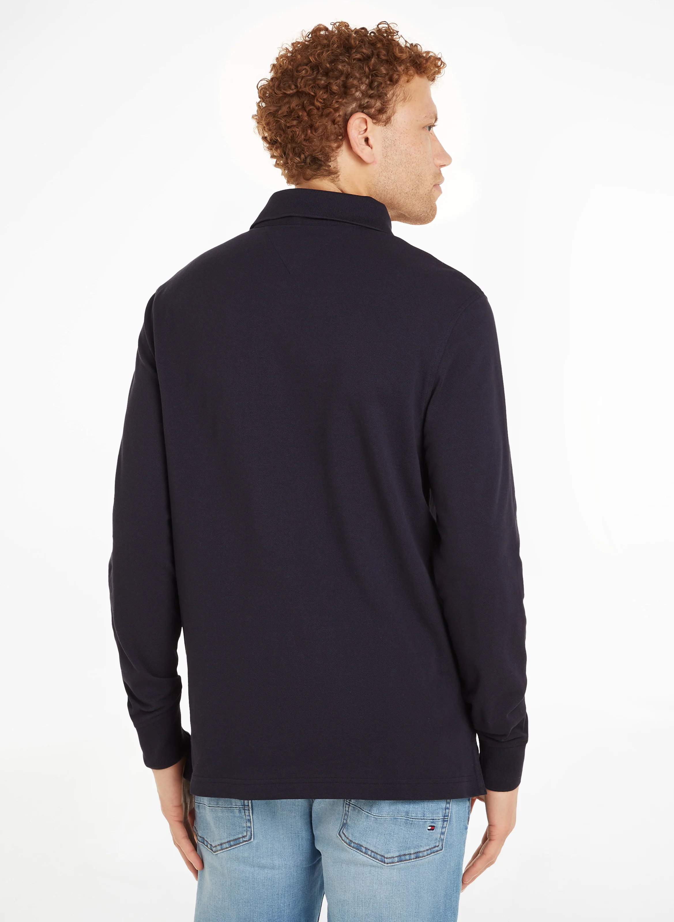 Polo regular-fit en coton bio mélangé| Bleu