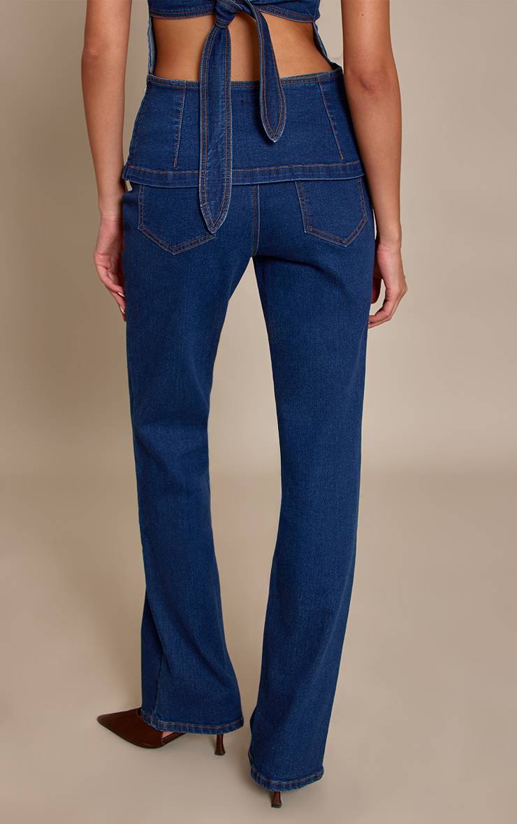 Bleu Indigo Jean Évasé Stretch