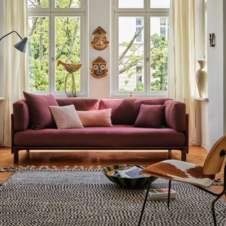 Vitra - Anagram flexibles Modul-Sofa, 190 x 95 cm, inkl. Kissen 65 x 55 cm, kreide / kiesel melange (Dumet 06)