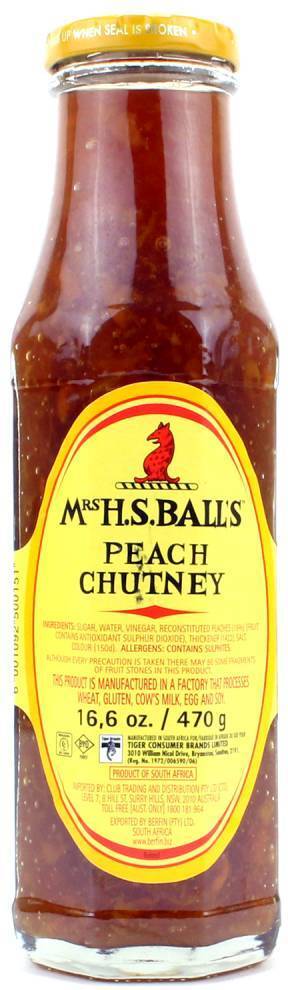 Mrs Ball's peach chutney 470 gr