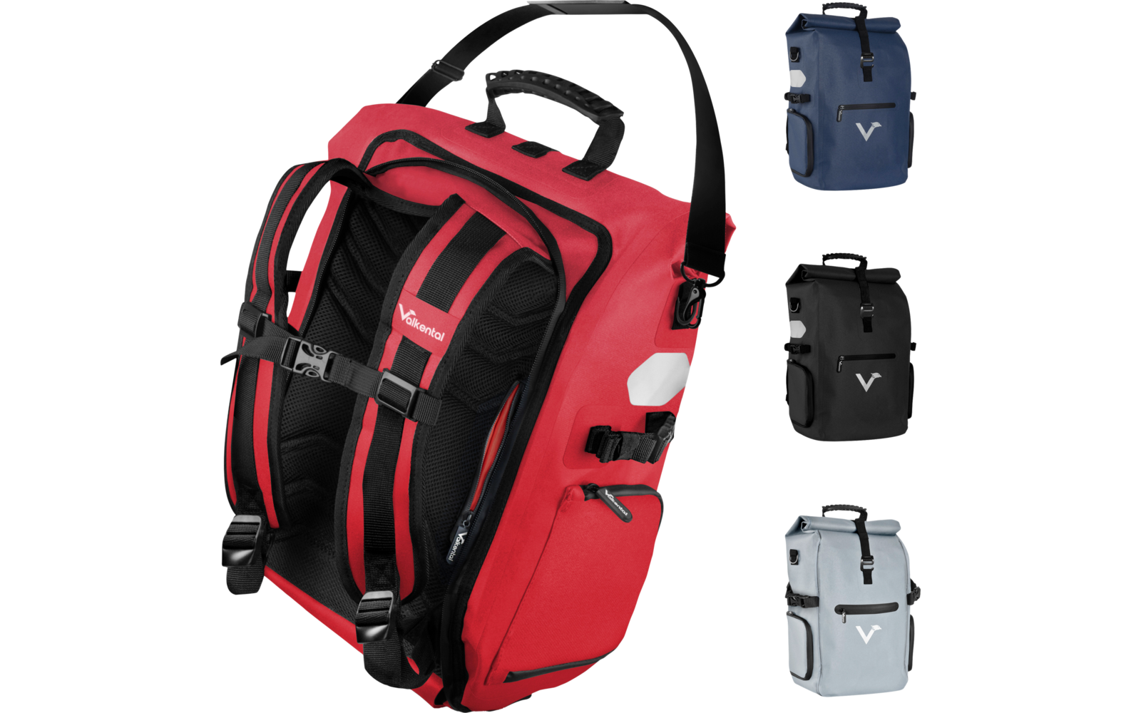 Valkental ValkPro 3-in-1 Fahrradtasche 26 Liter schwarz