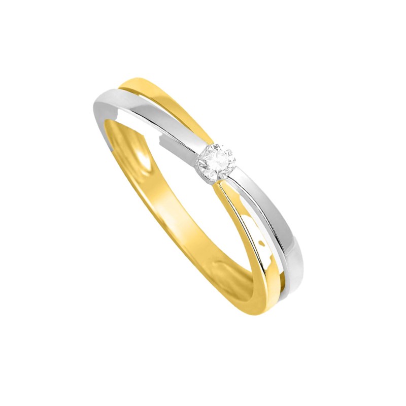 Bague Femme - Or 18 Carats - Diamant 0,07 Carats