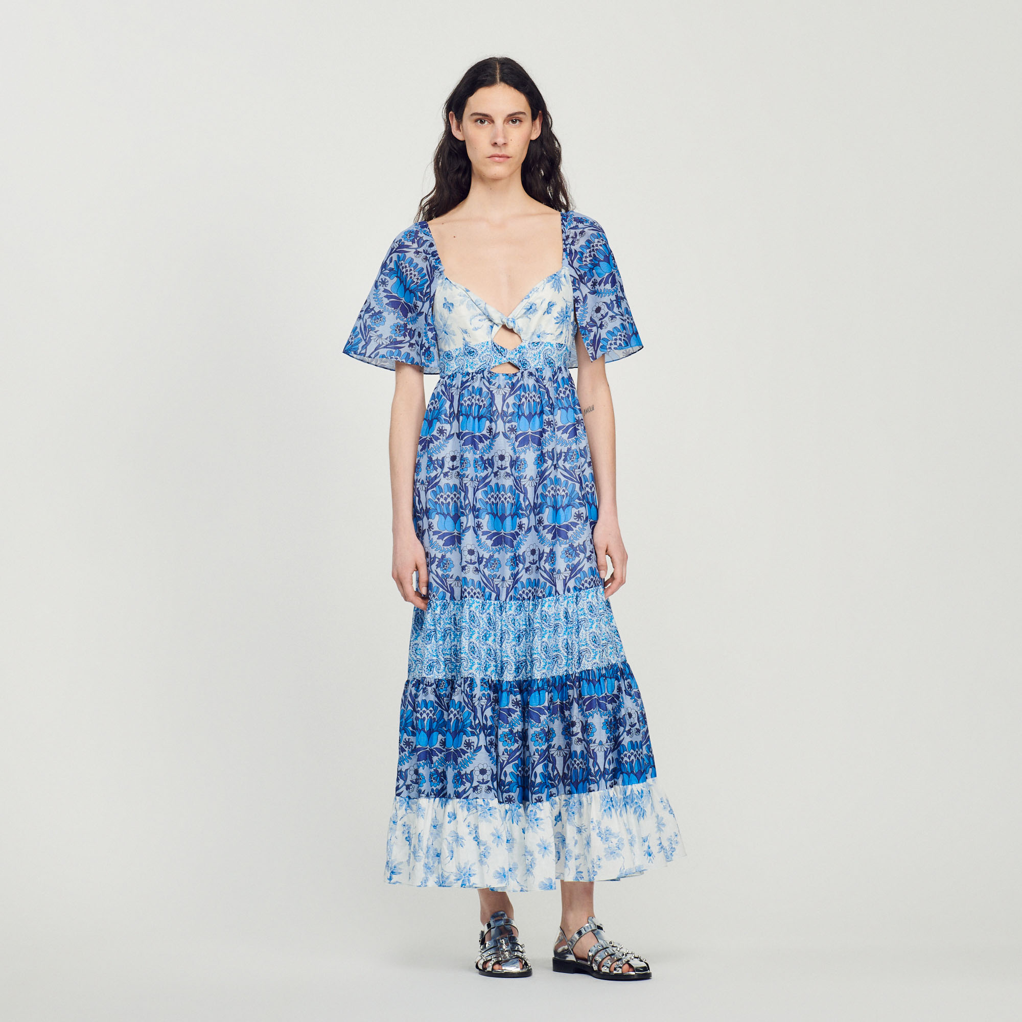 Robe longue imprime foulard