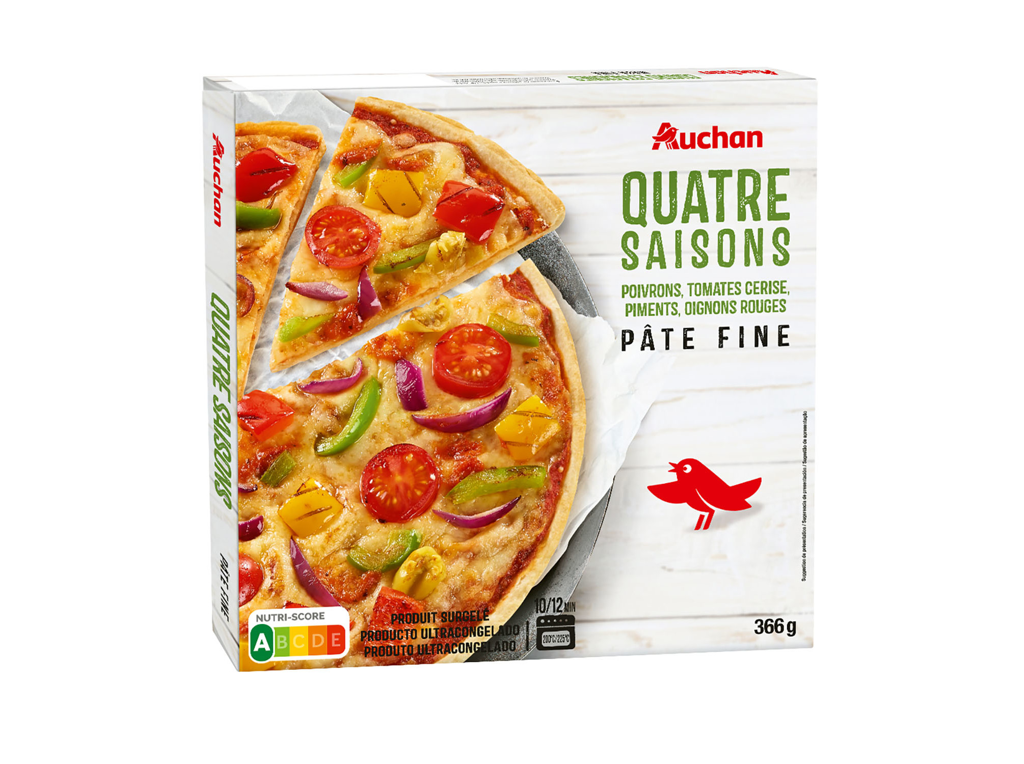 PIZZA AUCHAN MASSA FINA 4 ESTAÇÕES 366G