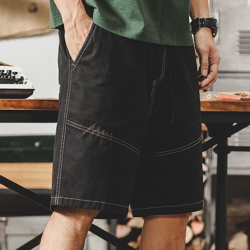 Double White - Effen shorts met trekkoord in de taille