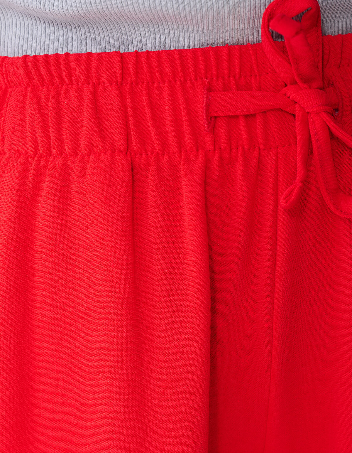 Piping Wide Leg Broek Rood