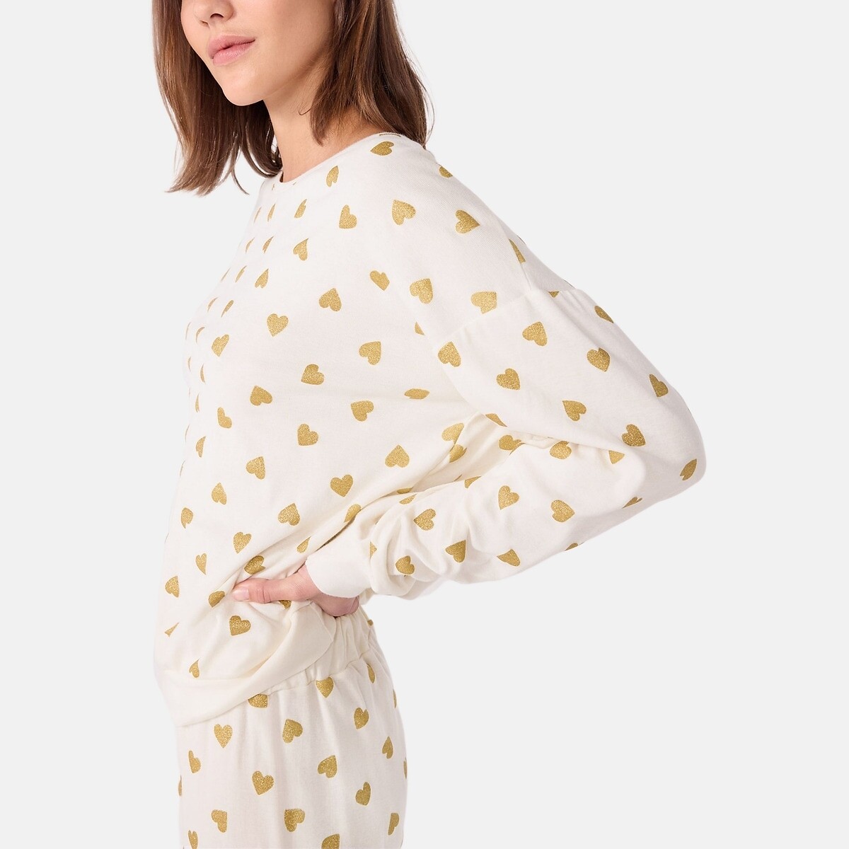 PETIT BATEAU<br>Pijamas com corações dourados