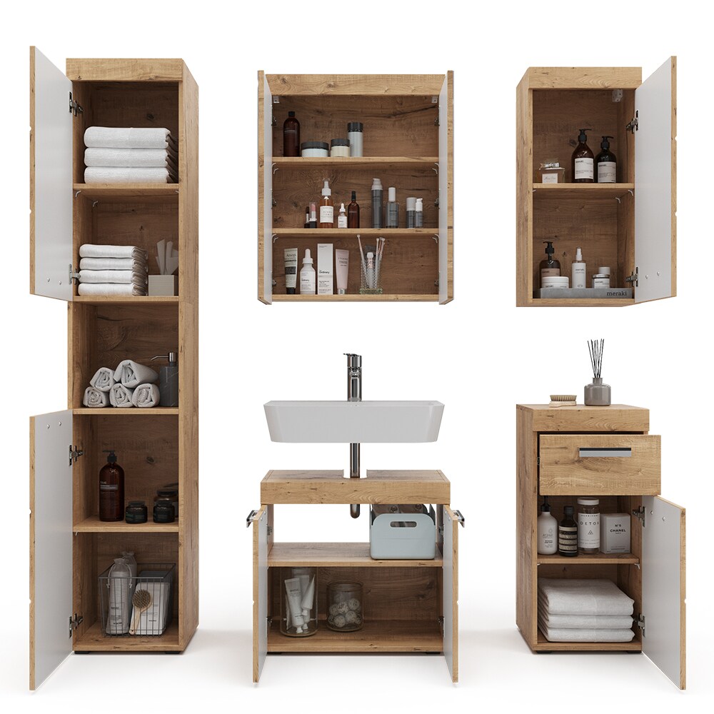 Vicco Badmöbel Set Luna Spiegelschrank Unterschrank Hochschrank Hängeschrank